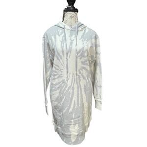 525 Revolve Gray White Hooded Tie-Dye Sweater Dress M NWT